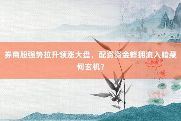 券商股强势拉升领涨大盘，配资资金蜂拥流入暗藏何玄机？