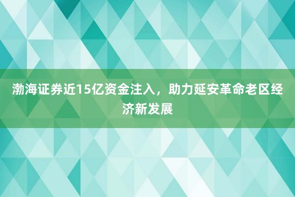 渤海证券近15亿资金注入，助力延安革命老区经济新发展