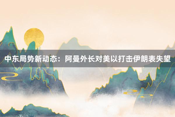 中东局势新动态：阿曼外长对美以打击伊朗表失望