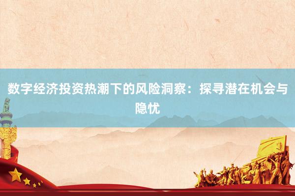 数字经济投资热潮下的风险洞察：探寻潜在机会与隐忧