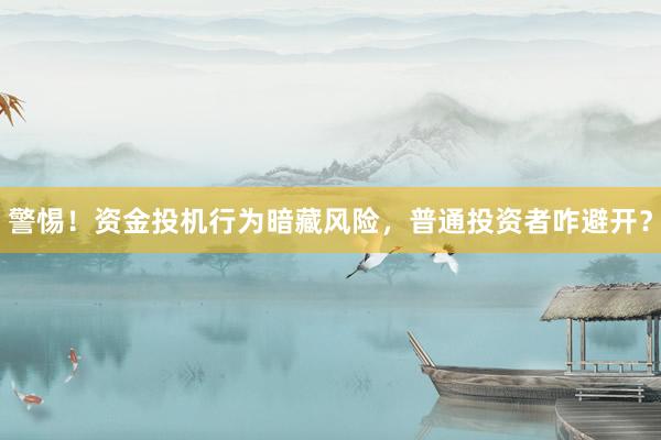 警惕！资金投机行为暗藏风险，普通投资者咋避开？