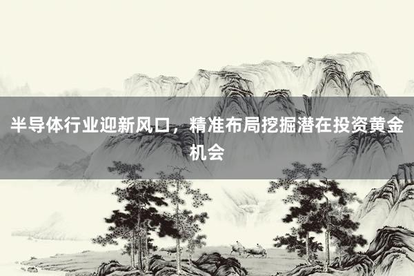 半导体行业迎新风口，精准布局挖掘潜在投资黄金机会