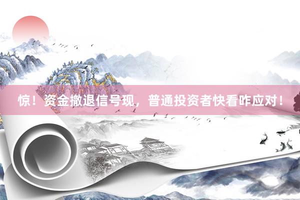 惊！资金撤退信号现，普通投资者快看咋应对！