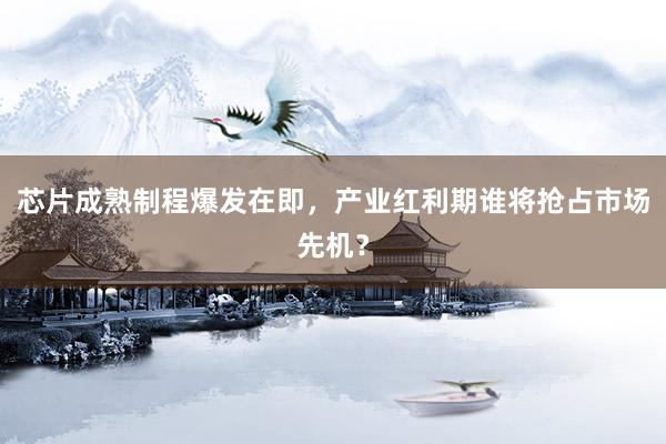 芯片成熟制程爆发在即，产业红利期谁将抢占市场先机？