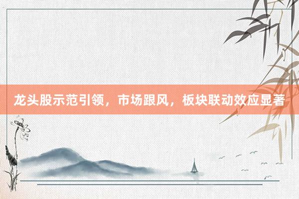 龙头股示范引领，市场跟风，板块联动效应显著